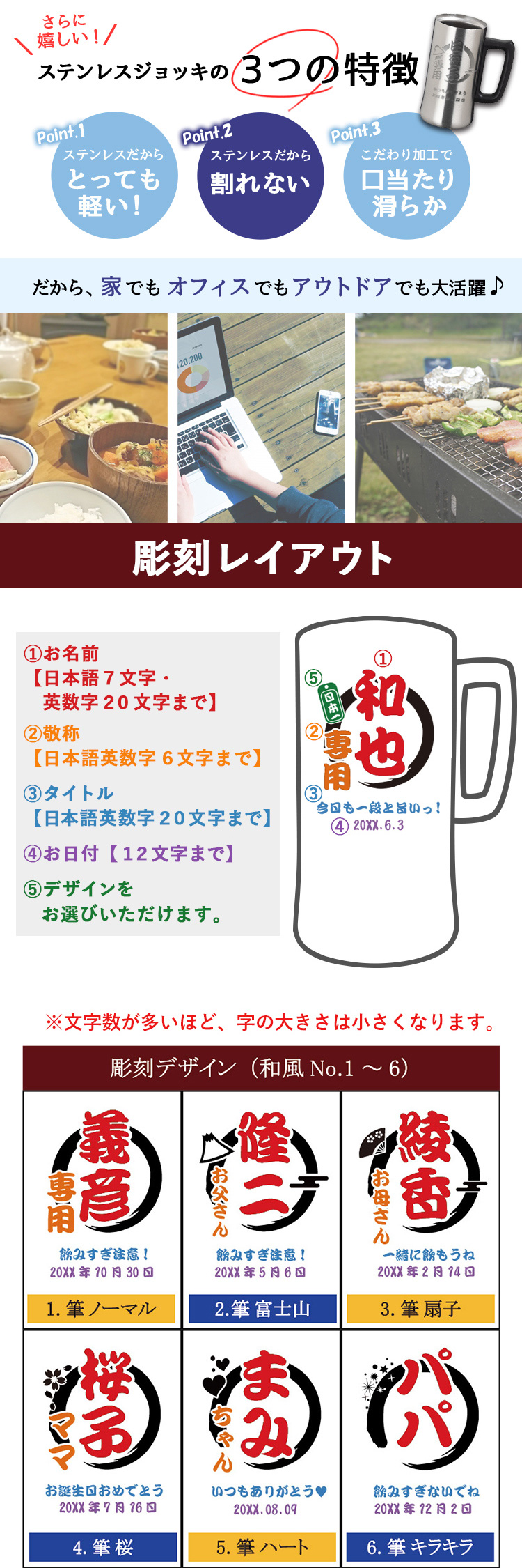 名入れステンレスジョッキ