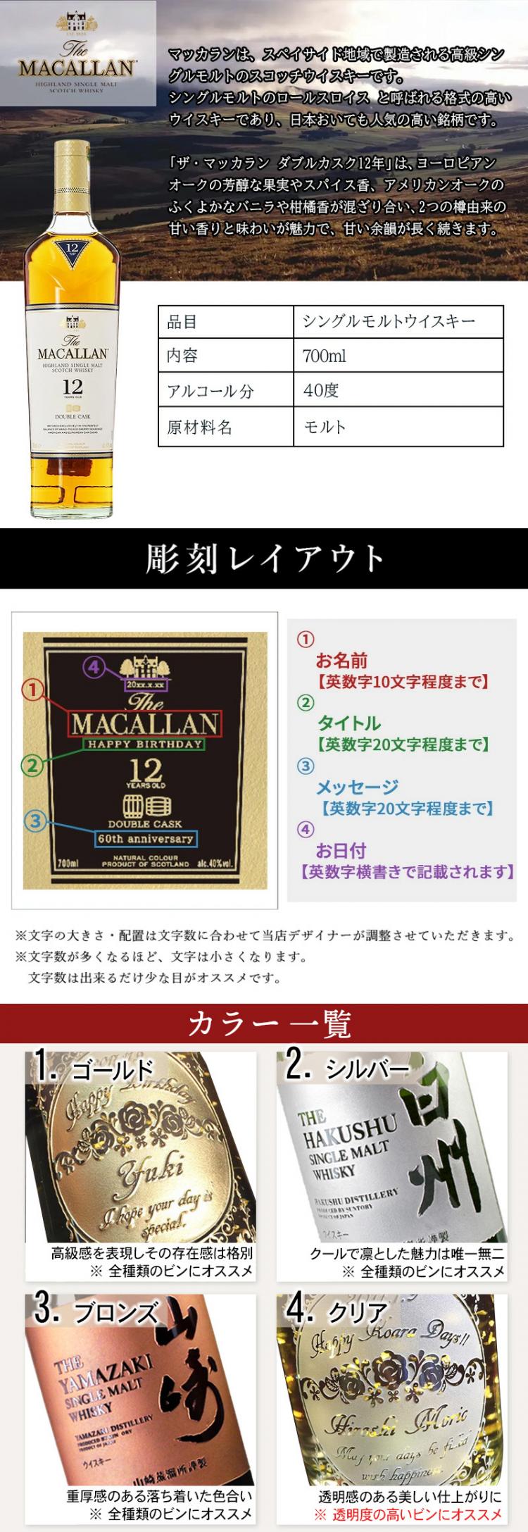 マッカラン 12年 名入れ